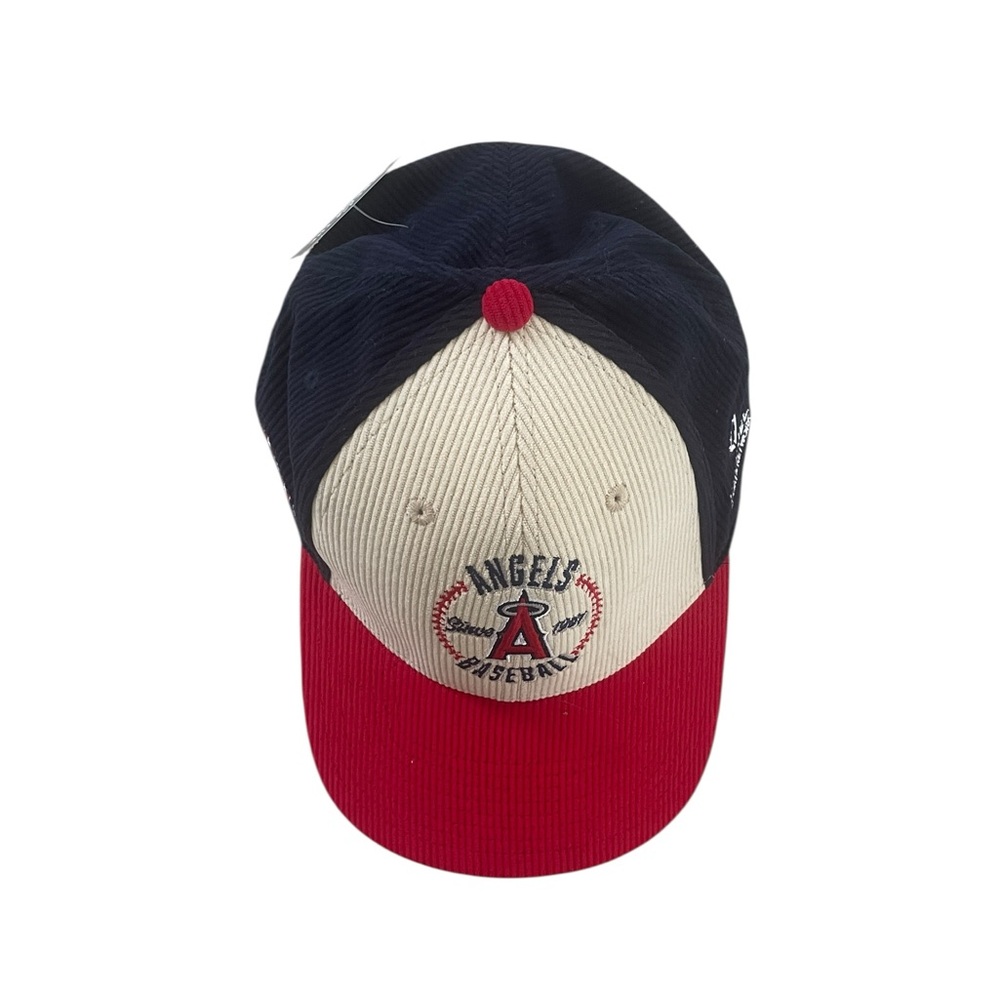 Angels Baseball Corduroy‎ Cap in Red and Navy